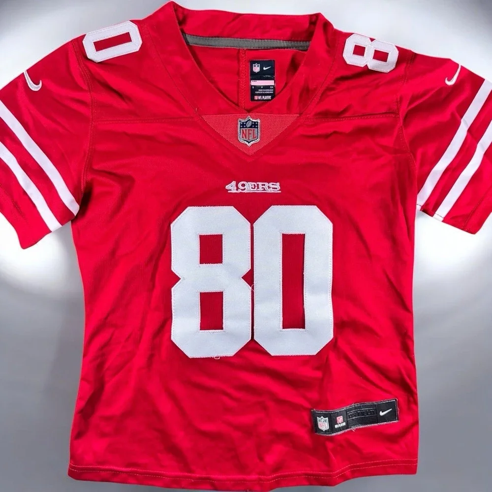 Nike NFL On Field San Francisco 49ers Jerry Rice #80 Jersey Size Small Red Niner